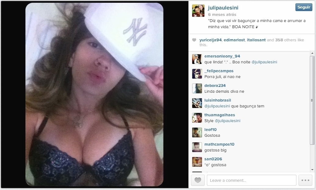 Juliana Paulesini faz sucesso no Instagram desde que Neilton, seu namorado, virou titular do Santos - Reprodução/Instagram