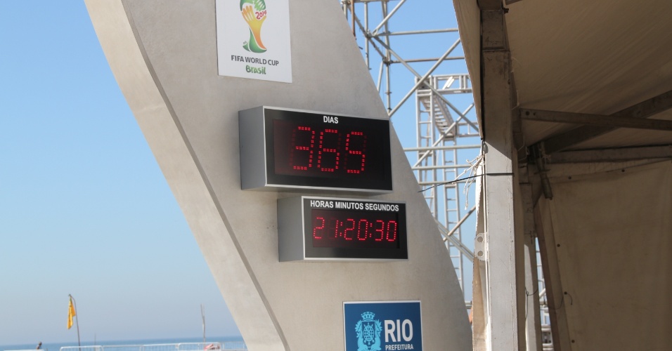 Relógio da Copa do Mundo marca 365 dias para o início do torneio. Faltam 314