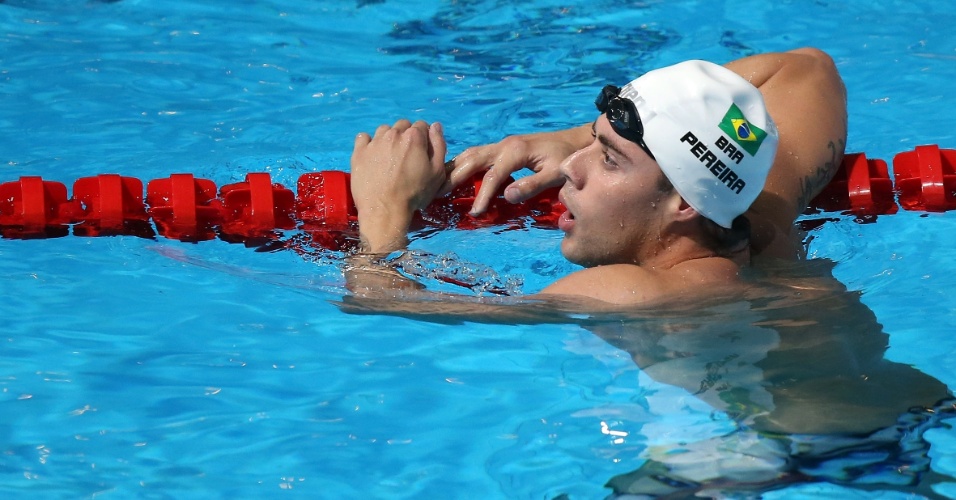 04.ago.2013 - Thiago Pereira conquistou a medalha de bronze nos 400 m medley