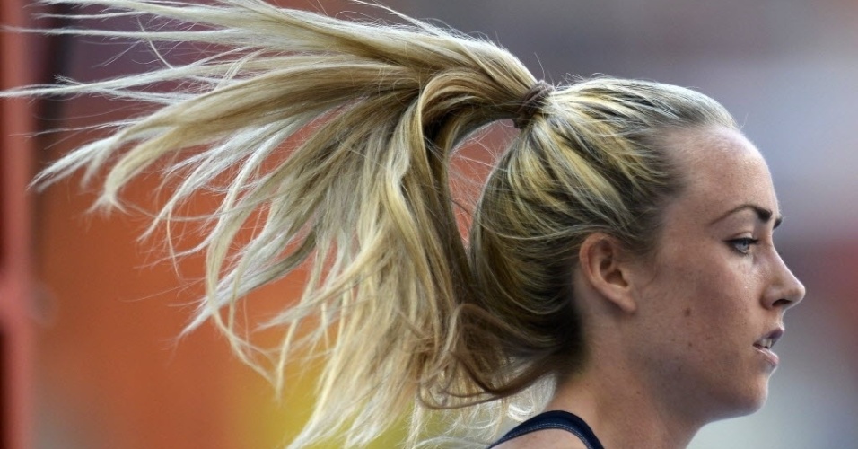 10.08.2013 - Eilish McColgan (GBR) deixa 'cabelos ao vento' durante os 3 mil metros com barreira no Mundial de Moscou
