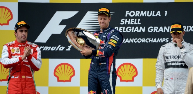 Vettel assumiu a ponta na primeira volta e não perdeu mais a liderança da corrida - AFP PHOTO / JOHN THYS 