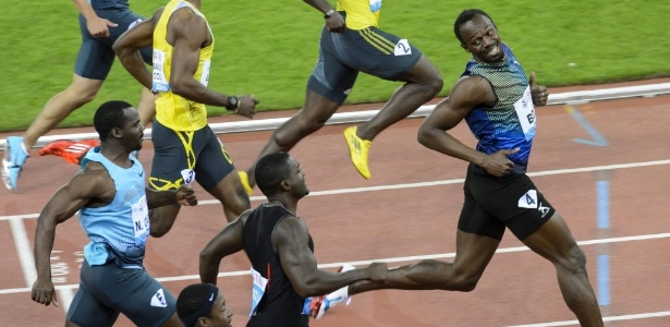 Usain Bolt termina em primeiro lugar na prova dos 100 m rasos na Liga de Diamante em Zurique - Laurent Gillieron/EFE