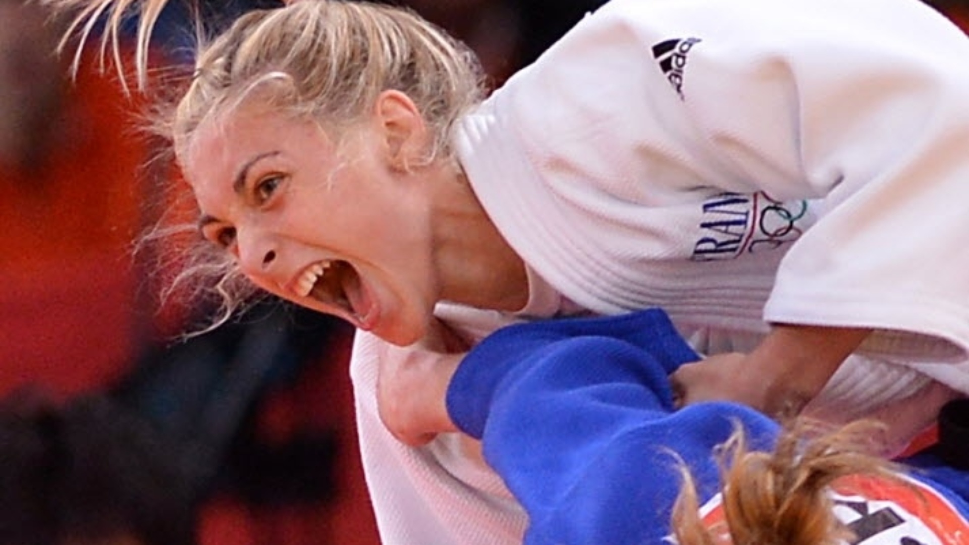 Jul.2012 - Francesa Automne Pavia (de branco) compete nos Jogos Olímpicos de Londres - Johanes Eisele/AFP