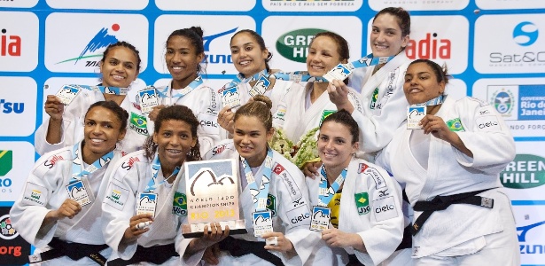 As brasileiras ficaram com o 1º lugar no quadro de medalhas feminino do Mundial do Rio de Janeiro - Divulgação/CBJ