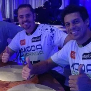 05.09.2013 - Rodrigo Quiroga, Douglas Chiarotti, Ricardinho e Lorena, do Moda Maringá, durante o evento em São Paulo - Reprodução/Facebook Moda Maringá