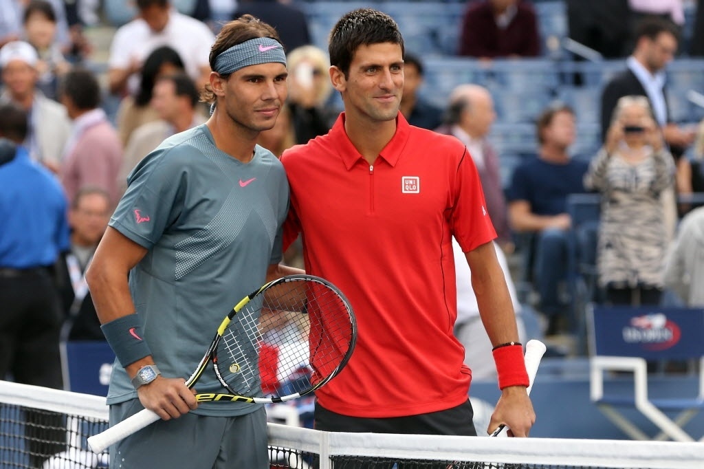 09.set.2013 - Novak Djokovic e Rafael Nadal, os dois primeiros do ranking mundial de tênis, disputam a decisão do Aberto dos Estados Unidos