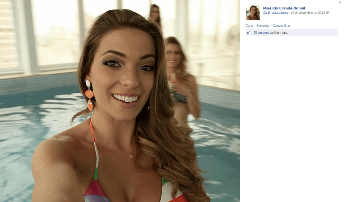 Vitória Centenaro é Miss RS e namora o zagueiro Saimon, do Grêmio - Reprodução/Facebook