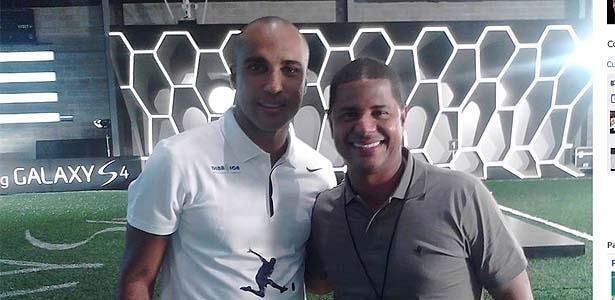 03.out.2013 - Atacante Deivid e Marcelinho Carioca durante gravação do Futebol 360  - Reprodução/Facebook