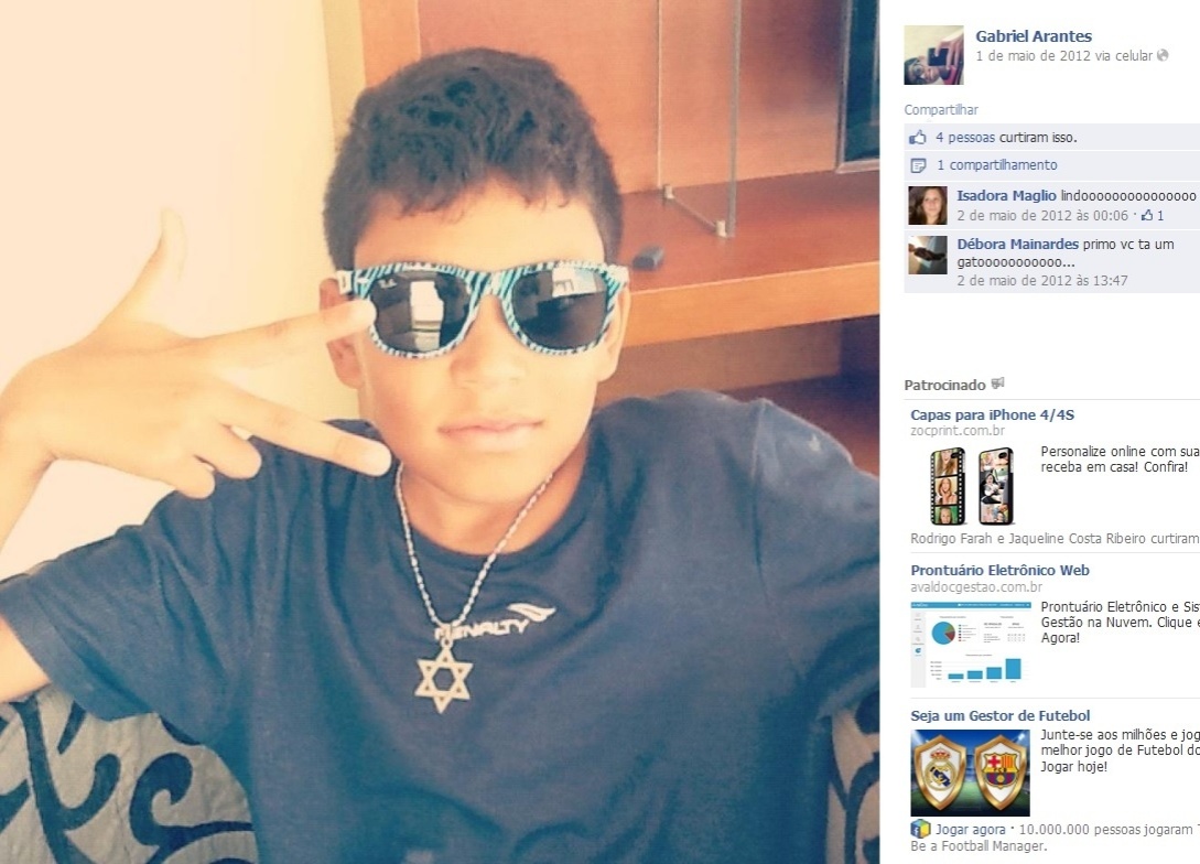 Gabriel Arantes, neto de Pelé
