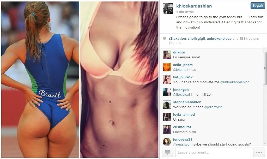 Lucimara Silvestre serviu de inspiração para a socialite e apresentadora americana Khloé Kardashian - Reprodução/Instagram