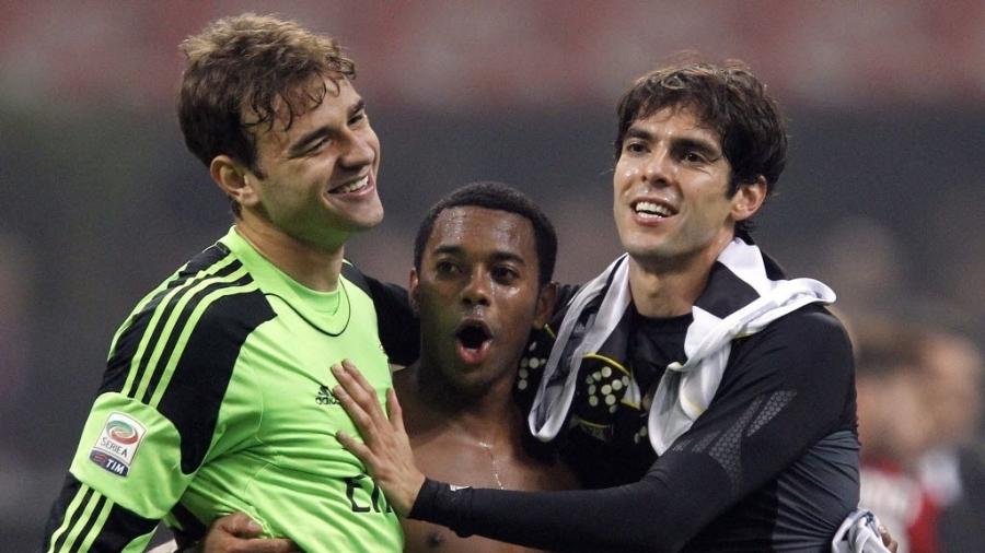 Gabriel (à esquerda) jogou com Robinho e Kaká no Milan. Hoje, ele defende o Lecce - REUTERS/Alessandro Garofalo