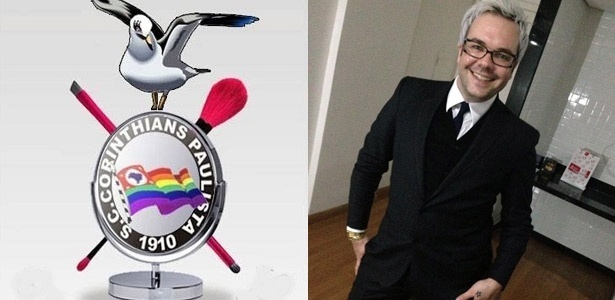 Apresentador Felipeh Campos já exibe o logo da torcida gay do Corinthians  - By Gueduex / Arquivo pessoal 
