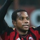22.out.2013 - Robinho comemora gol do Milan sobre o Barcelona pela Liga dos Campeões - AFP PHOTO / GIUSEPPE CACACE