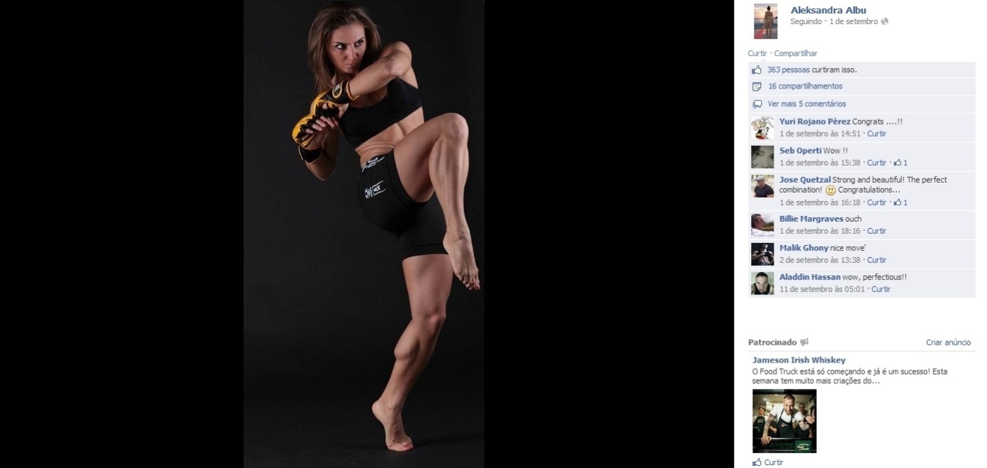 Alexandra Albu estrearia no UFC contra Julie Kedzie, em dezembro, na Austrália, mas se lesionou - Reprodução/Facebook