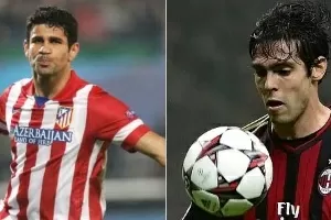 Kaká e Diego Costa demonstraram que podem brigar por vaga na Copa do Mundo de 2014  - Arte/UOL 