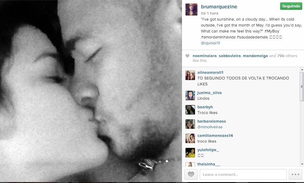 Bruna Marquezine beija Neymar - Reprodução/Instagram