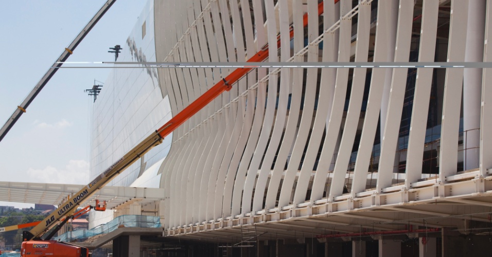 11.09.2013 - O Itaquerão, em São Paulo, é um dos estádios mais adiantados dos que ainda estão em obras