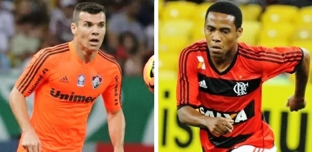 Wagner (e) e Elias (d) são dois dos desfalques de Fluminense e Flamengo para o jogo deste domingo - Ricardo Ayres/Photocamera e Alexandre Vidal/Fla Imagem