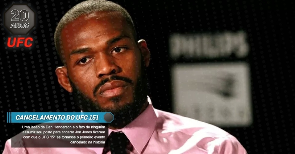 Cancelamento do UFC 151: Uma lesão de Dan Henderson e o fato de ninguém assumir seu posto para encarar Jon Jones fizeram com que o UFC 151 se tornasse o primeiro evento cancelado na história