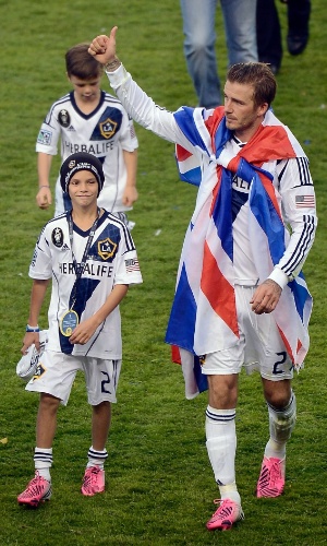 David Beckham ao lado do seu filho Romeo