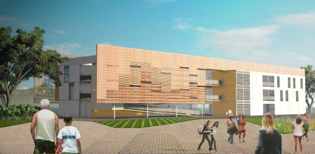 Projeto mostra estrutura que será usada na arena de handebol e escola no Rio
