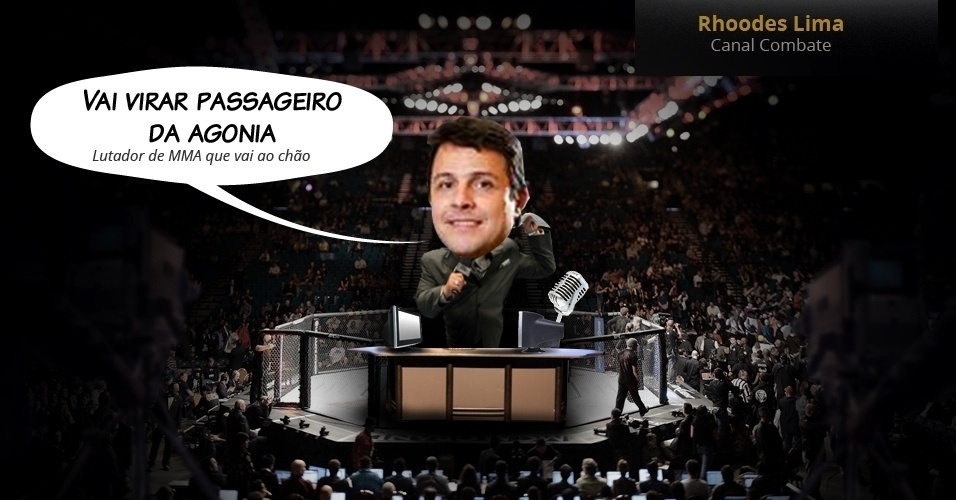 Rhoodes Lima (Canal Combate): Vai virar passageiro da agonia (Lutador de MMA que vai ao chão) - Arte UOL