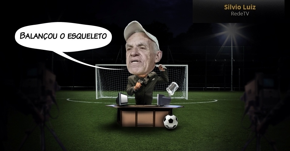 Silvio Luiz (RedeTV): Balançou o esqueleto - Arte UOL