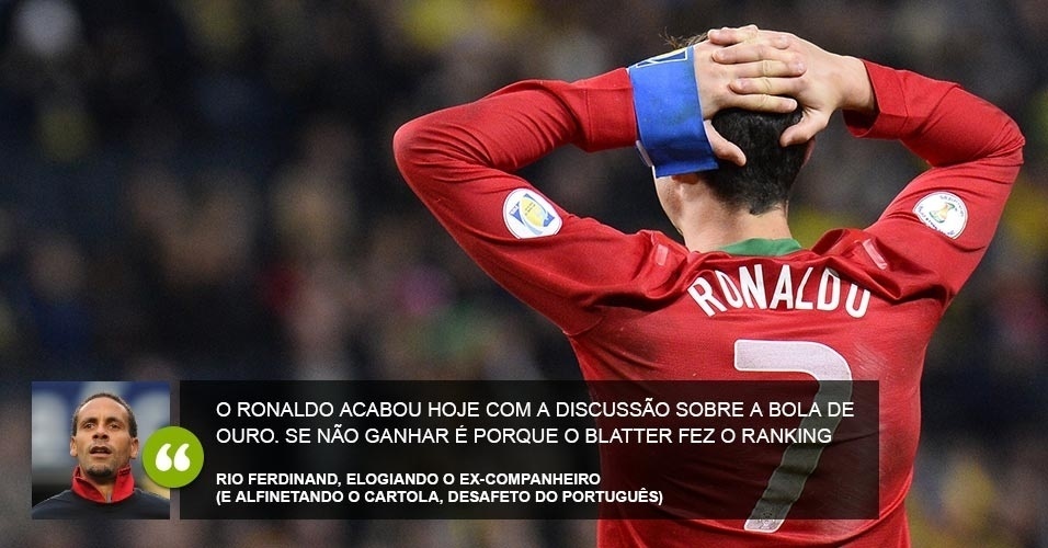 19.nov.2013 - Cristiano Ronaldo marcou os três gols de Portugal na vitória por 3 a 2 sobre a Suécia