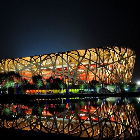 Estádio Nacional de Pequim foi utilizado para a abertura dos jogos olímpicos de 2008 - AFP PHOTO - AFP PHOTO