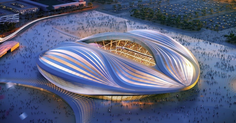 O projeto do estádio Al Wakrah, que será construído para a Copa do 2022 no Catar, ainda não saiu do papel, mas já gerou polêmica por lembrar partes íntimas do corpo feminino
