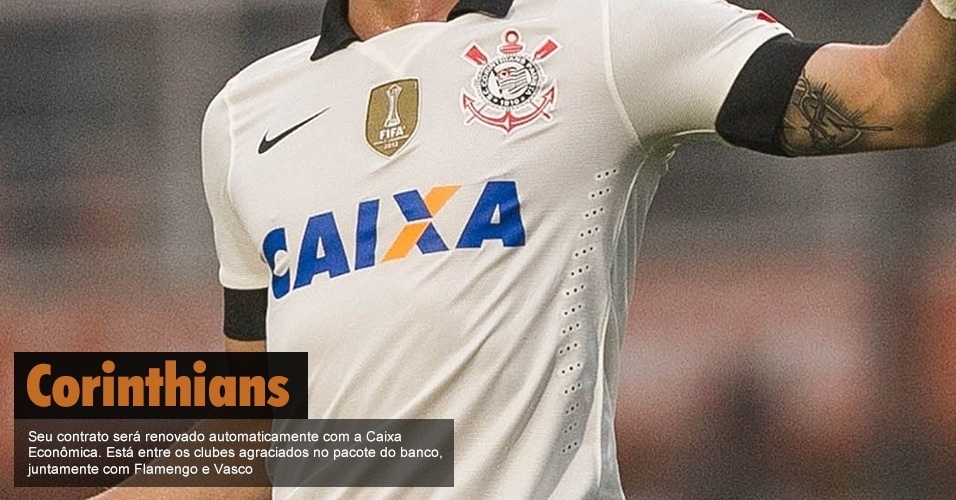 Corinthians - Seu contrato será renovado automaticamente com a Caixa Econômica. Está entre os clubes agraciados no pacote do banco, juntamente com Flamengo e Vasco - Rodrigo Capote/UOL
