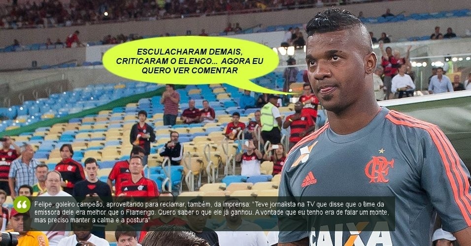 28.nov.2013 - Goleiro Felipe diz que esculacharam o Flamengo e critica a imprensa após conquistar a Copa do Brasil - Buda Mendes/Getty Images