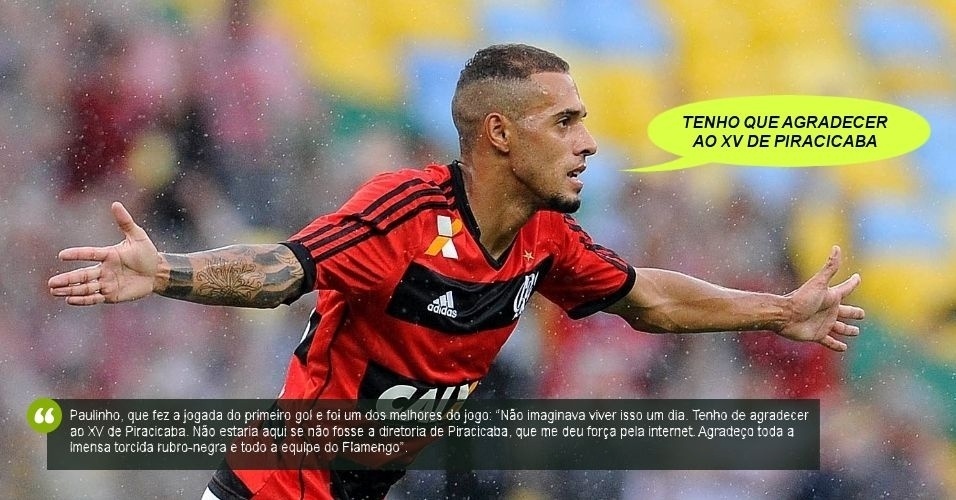 28.nov.2013 - Paulinho, volante do Fla, agradece ao XV de Piracicaba após ser campeão da Copa do Brasil - Fabio Castro/ AGIF