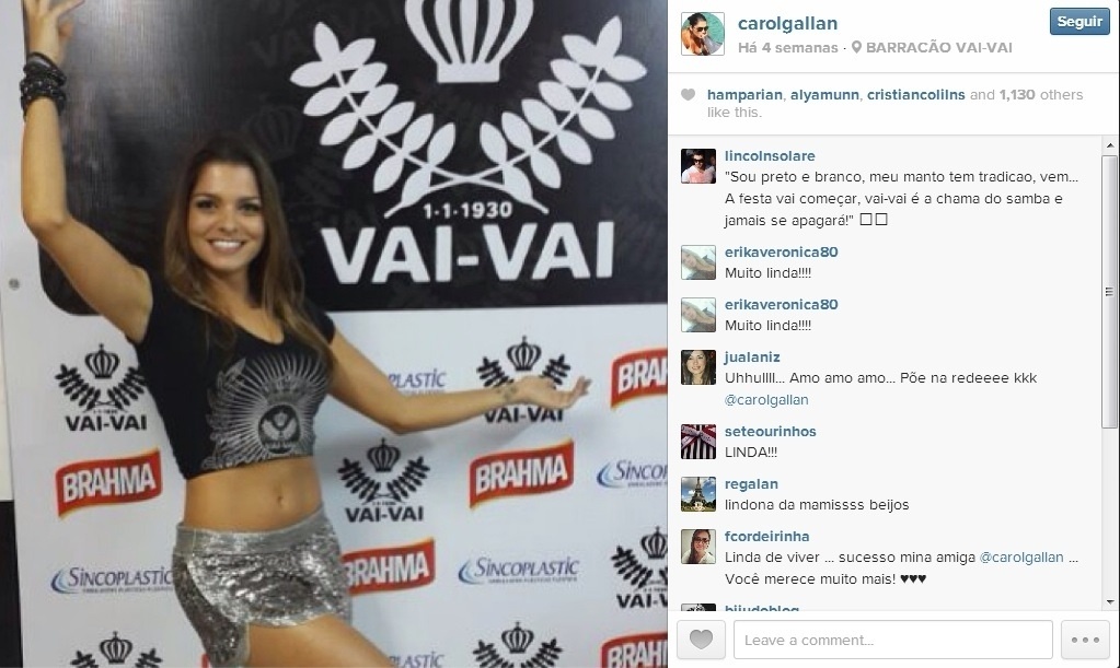 Carol Gallan, apresentadora da Federação Paulista - Reprodução/Instagram