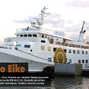7 iates do Eike: O iate Pink Fleet de Eike Batista, ficou famoso por receber festas luxuosas. O barco custou ao empresário cerca de R$ 44,2 mil. Quando as contas apertaram, tentou vender, mas não conseguiu. Acabou virando sucata - Divulgação