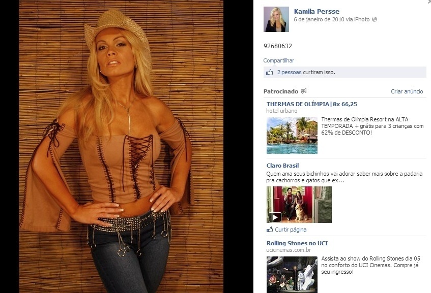 A modelo Kamila Persse é tcheca, mas radicada nos Estados Unidos, onde mora com Thomas Gravesen, ex-Real Madrid - Reprodução/Facebook
