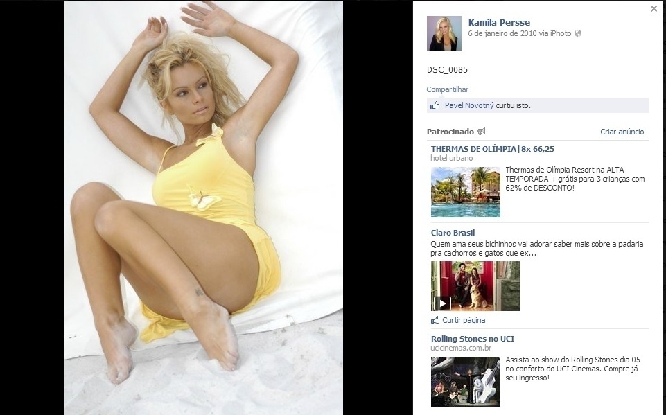 Kamila Perssen, modelo tcheca, acompanha o ex-jogador dinamarquês Thomas Gravesen numa vida de luxo em Las Vegas, depois que ele ficou milionário com investimentos, já depois de se aposentar do futebol - Reprodução/Facebook