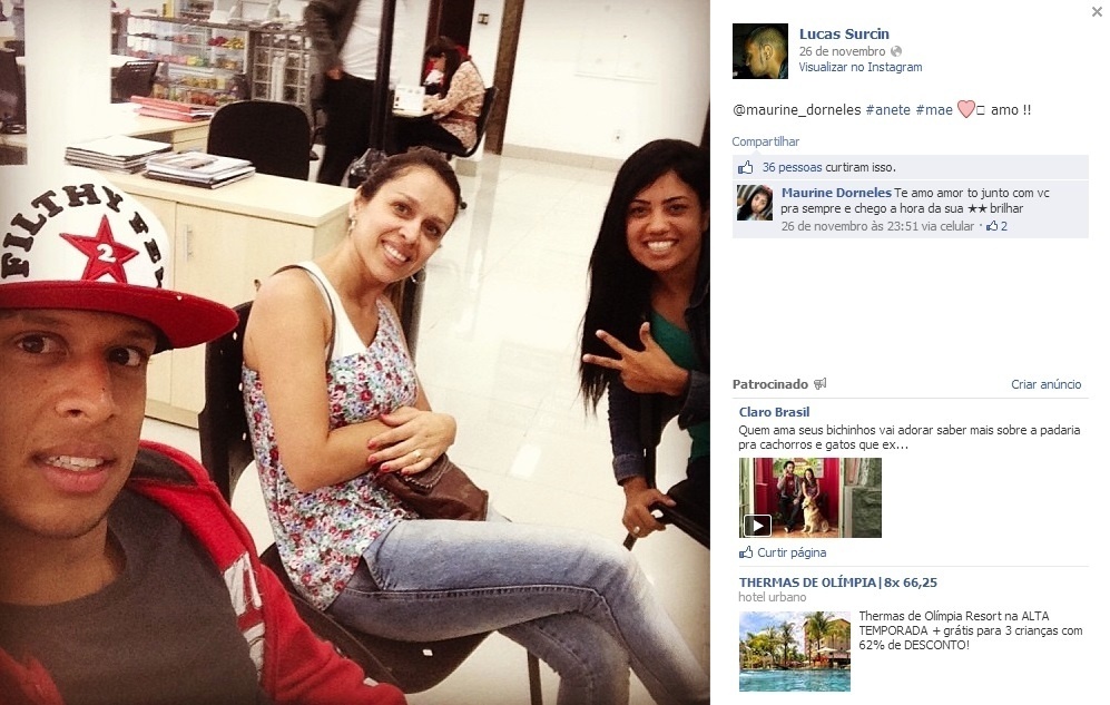 Maurine, de 27 anos, ficou famosa pelas partidas na seleção feminina de futebol; Lucas, de 20 anos, passou a profissional recentemente, no Audax - Reprodução/Facebook