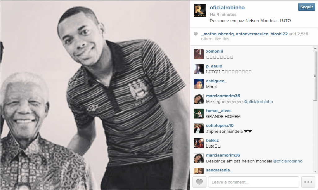 Robinho - atacante do Milan e da seleção brasileira - Reprodução/Instagram