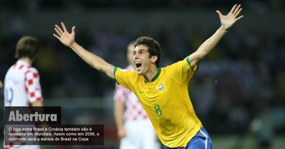Kaká, autor do gol brasileiro na vitória sobre a seleção da Croácia na estréia do Brasil na Copa do Mundo de 2006, em Berlim, na Alemanha
