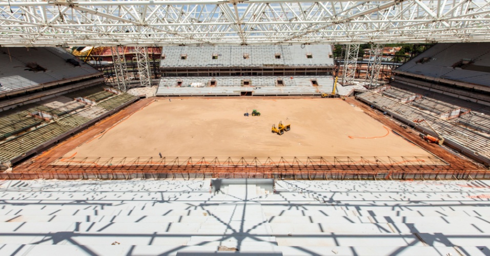 13.12.2013 - Governo federal divulgou imagens da obra da Arena Pantanal, estádio de Cuiabá para a Copa