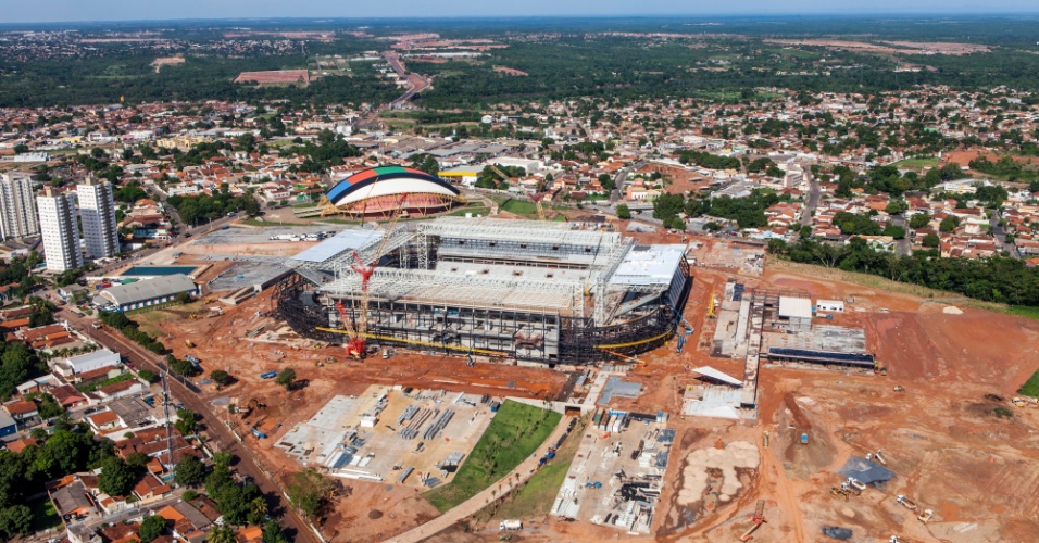 13.12.2013 - Governo federal divulgou imagens da obra da Arena Pantanal, estádio de Cuiabá para a Copa