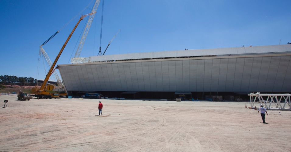 13.12.2013 - Governo federal divulgou imagens da obra do Itaquerão, estádio de São Paulo para a Copa