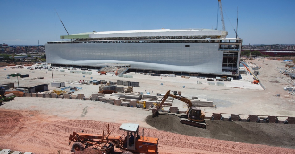 13.12.2013 - Governo federal divulgou imagens da obra do Itaquerão, estádio de São Paulo para a Copa