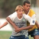 Junior Baiano marca Paulo Nunes em treinamento do Palmeiras em 1998 - Rogério Assis/Folha Imagem