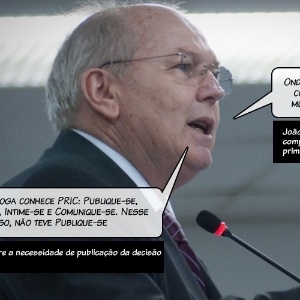 27.dez.2013 - João Zanforlin, advogado da Portuguesa, que já tinha comparado Heverton com chuchu no julgamento em primeira instância, fez nova comparação. "Onde está a proporcionalidade neste caso? É como se um sujeito desse um beliscão na mulher do chefe e levasse um tiro na cara? - RBS JR./FRAME