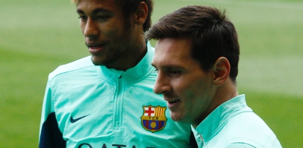 Neymar e Messi ficarão no banco de reservas do Barcelona neste sábado, em jogo contra o Atlético de Madri - AFP PHOTO / QUIQUE GARCIA