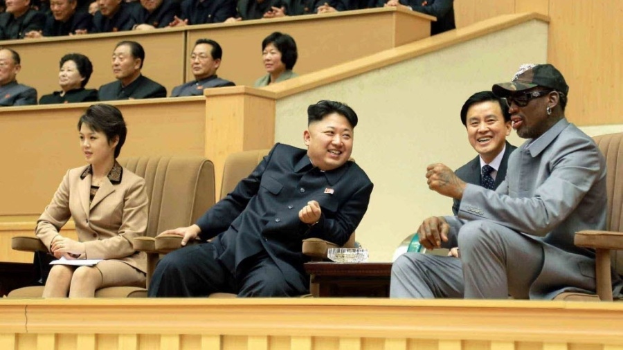 Dennis Rodman participou da comemoração do 31º aniversário de Kim Jong-un em 2014 - KCNA / AFP