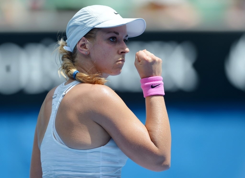 Sabine Lisicki comemora ponto na partida contra Mónica Niculescu no Aberto da Austrália - EFE/JOE CASTRO