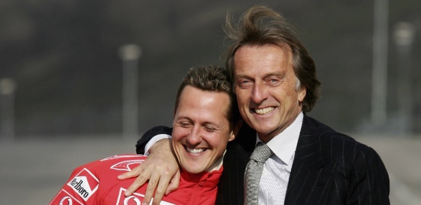 Schumacher e Montezemolo durante evento da Ferrari em 2006; parceria rendeu cinco títulos - Getty Images